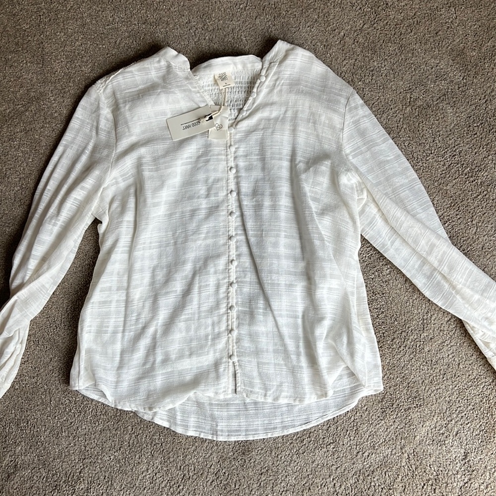 NWT Good Hart by Matilda Jane XL beige blouse